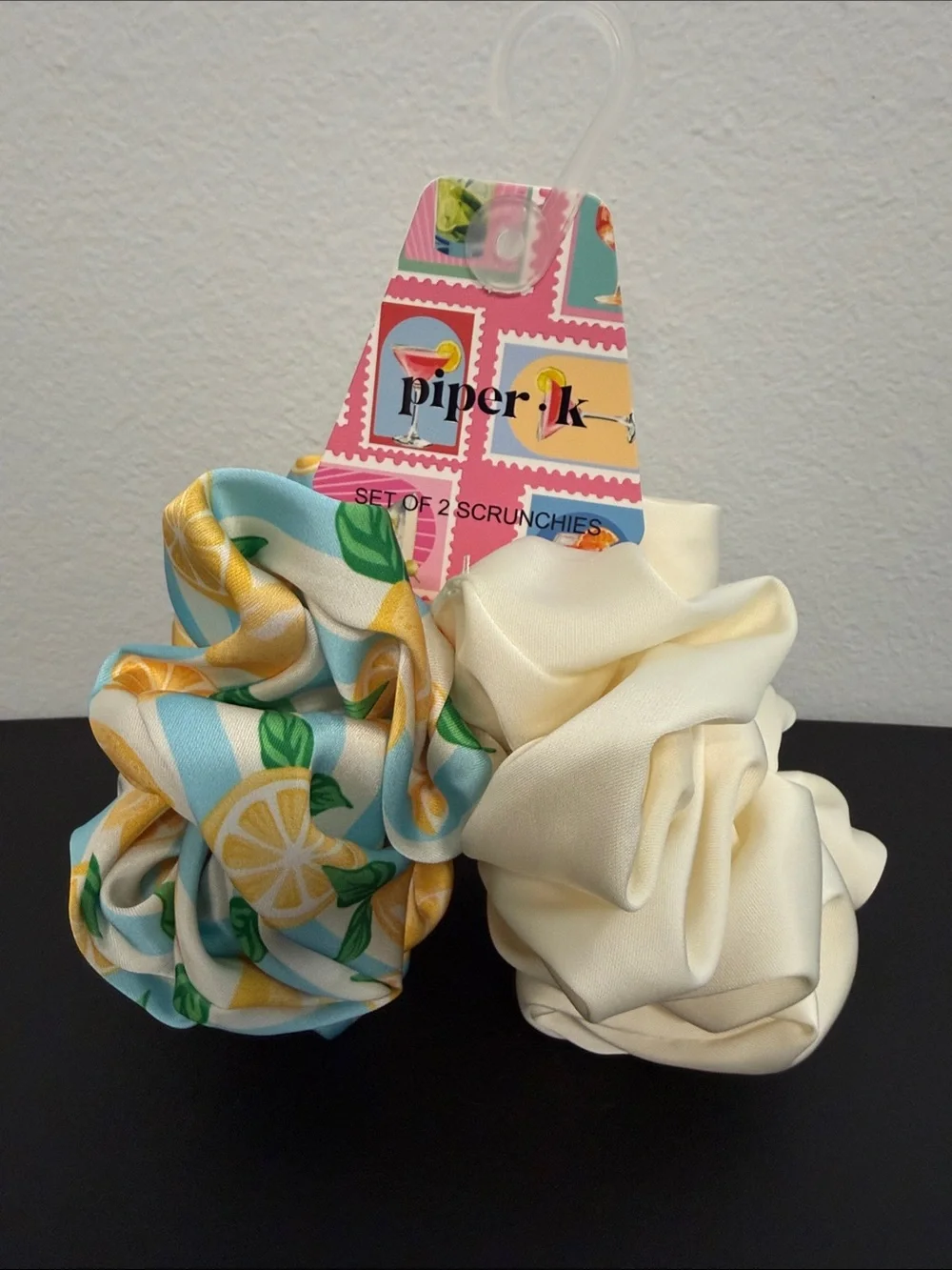 Piper K | Extra Large Lemon Whimsical Hair Scrunchie Set 🍋